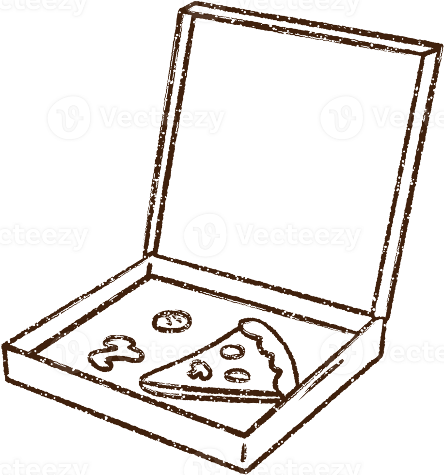 Last Pizza Slice Charcoal Drawing png
