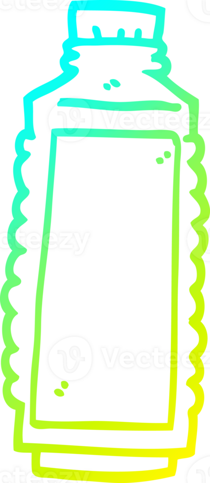 cold gradient line drawing of a cartoon water bottle png