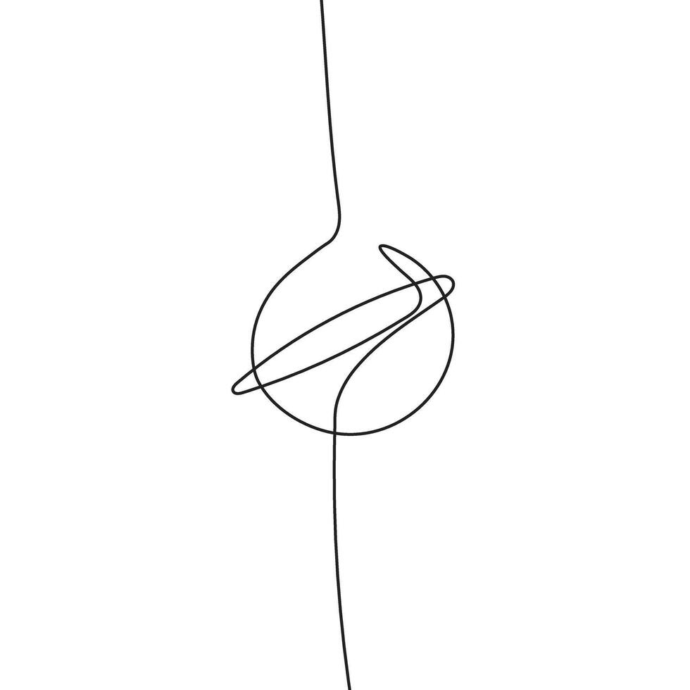 Planet continuous line drawing icon. illustration vector