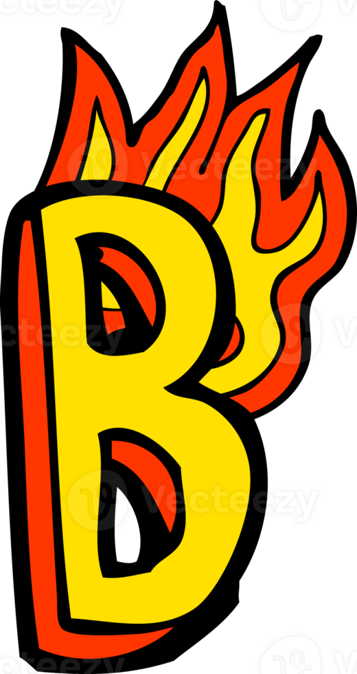 cartoon flaming letter png