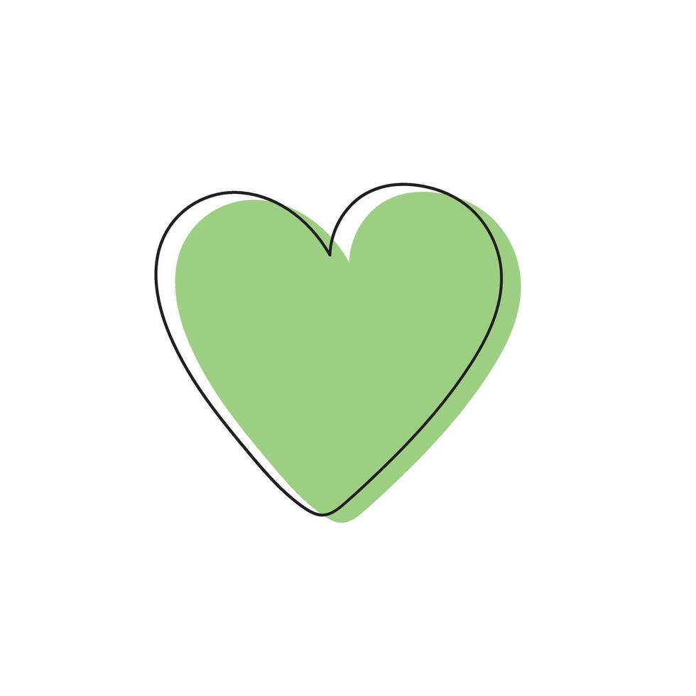 One line drawing heart, Hand drawn minimalist illustration of love concept vector