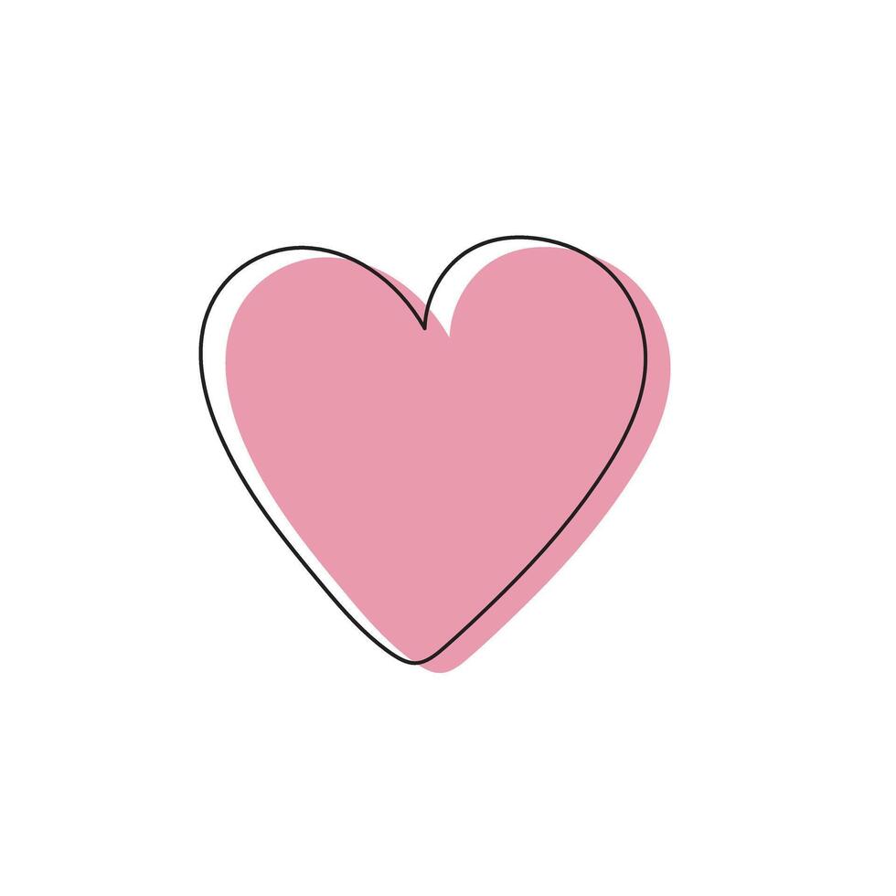 Love line symbol with pink hearts. illustration vector