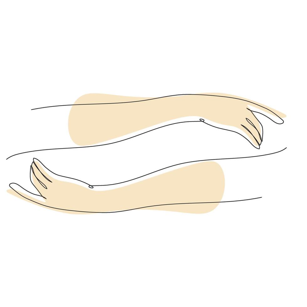 hands continuous line drawing icon. illustration vector