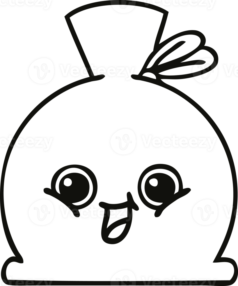 line drawing cartoon of a sack png