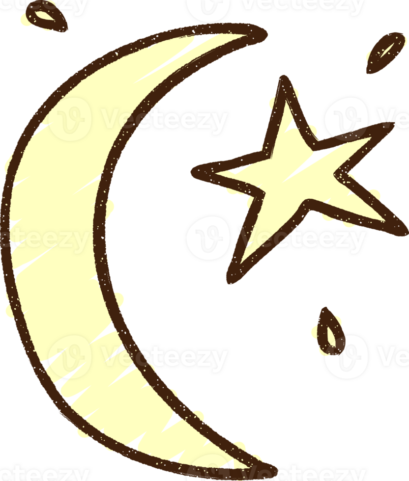 Moon Star Chalk Drawing png