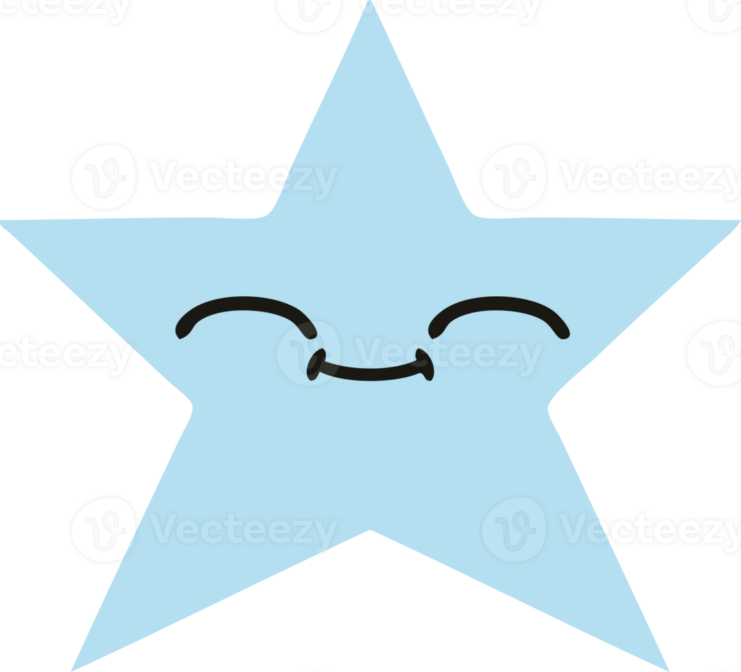 flat color retro cartoon of a star fish png