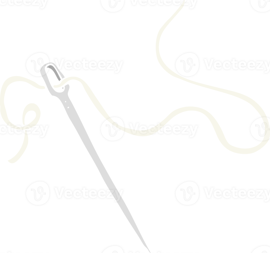 flat color illustration of needle and thread png