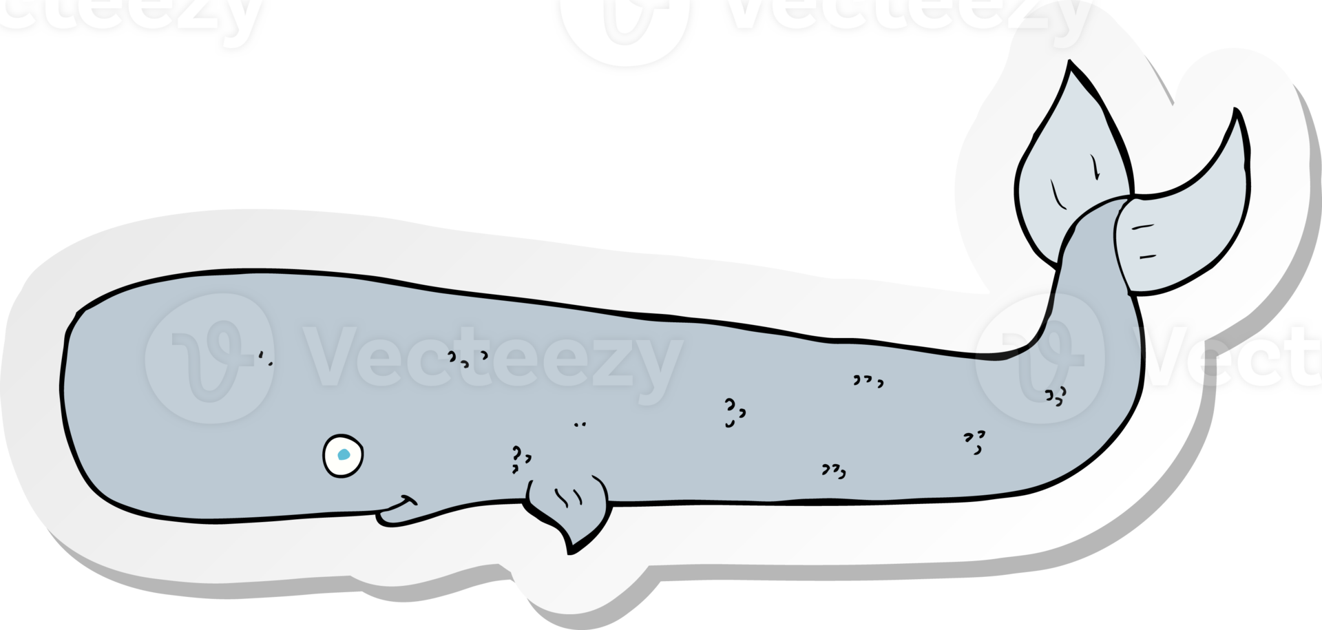sticker of a cartoon whale png