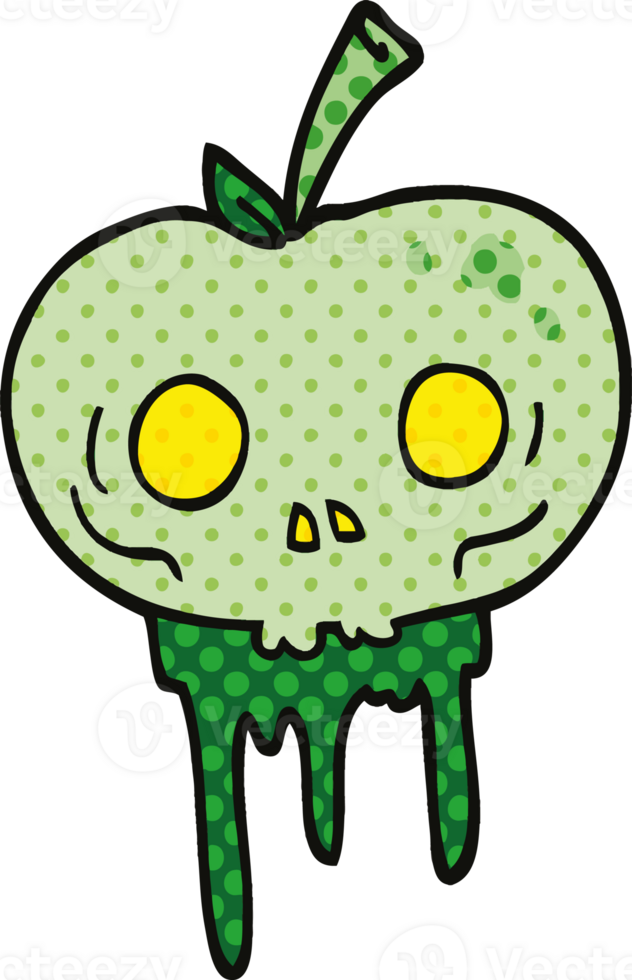 comic book style cartoon halloween apple png