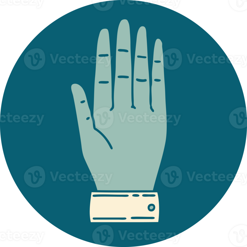 iconic tattoo style image of a hand png