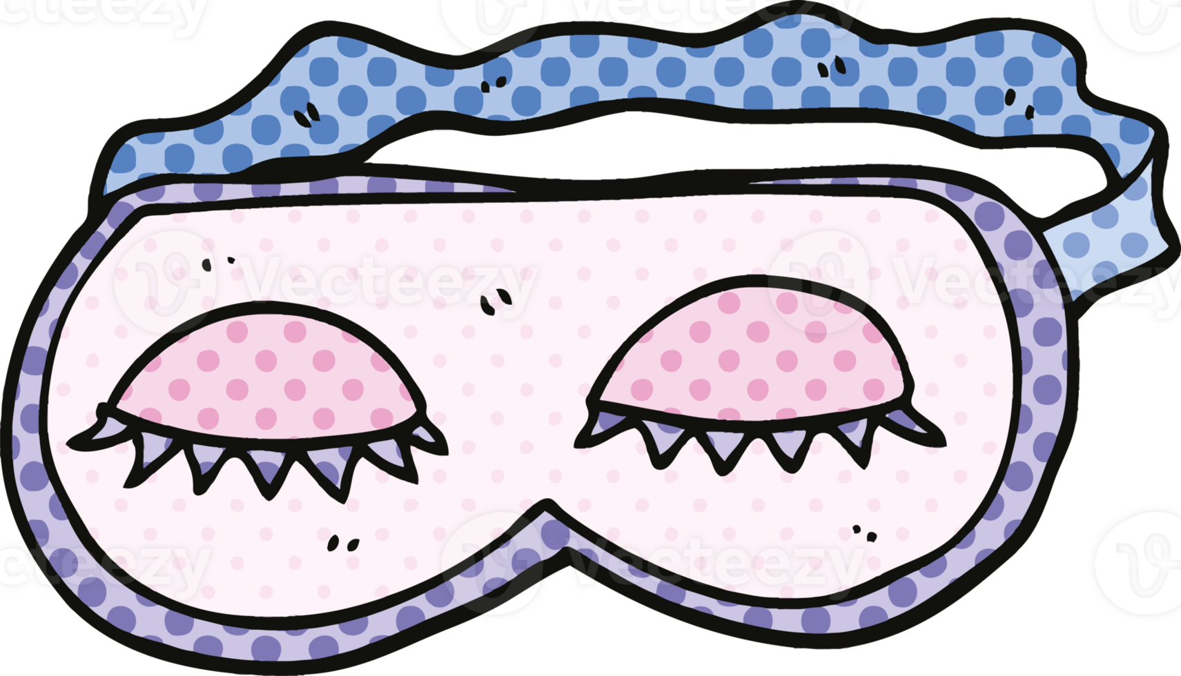 comic book style cartoon sleeping mask png