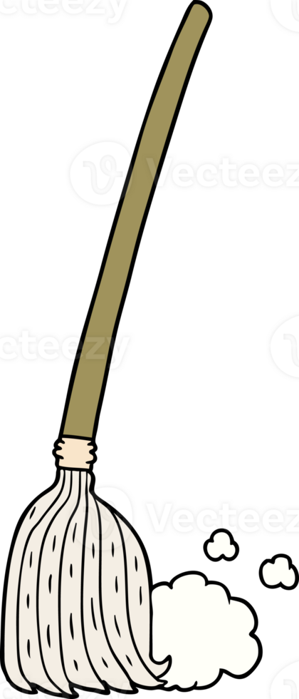 cartoon broom sweeping png