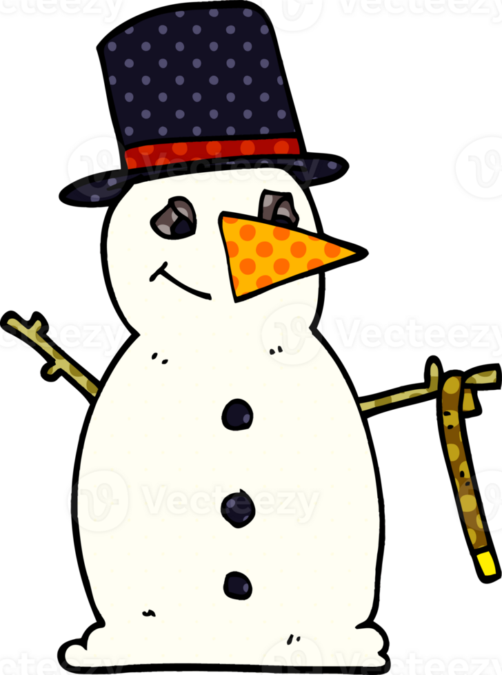 cartoon doodle snowman png