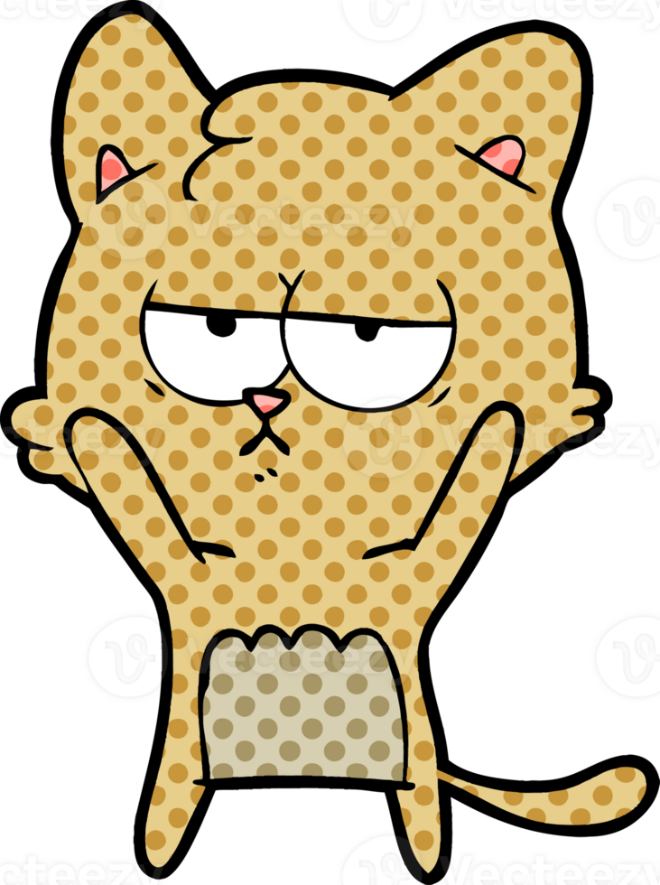 bored cartoon cat png