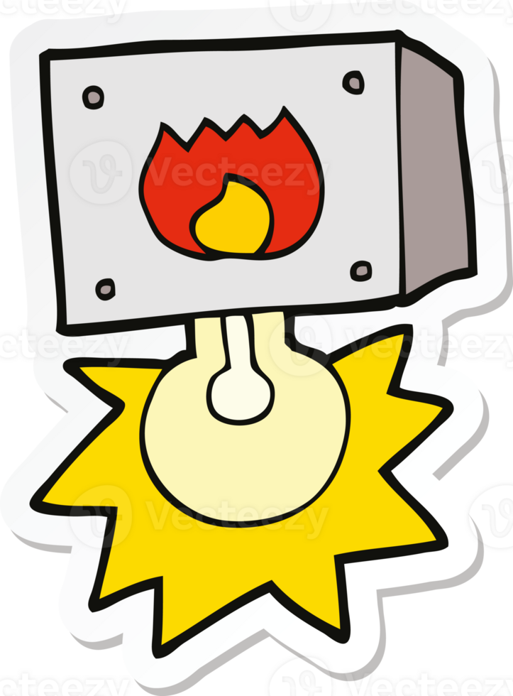sticker of a cartoon flashing fire warning light png