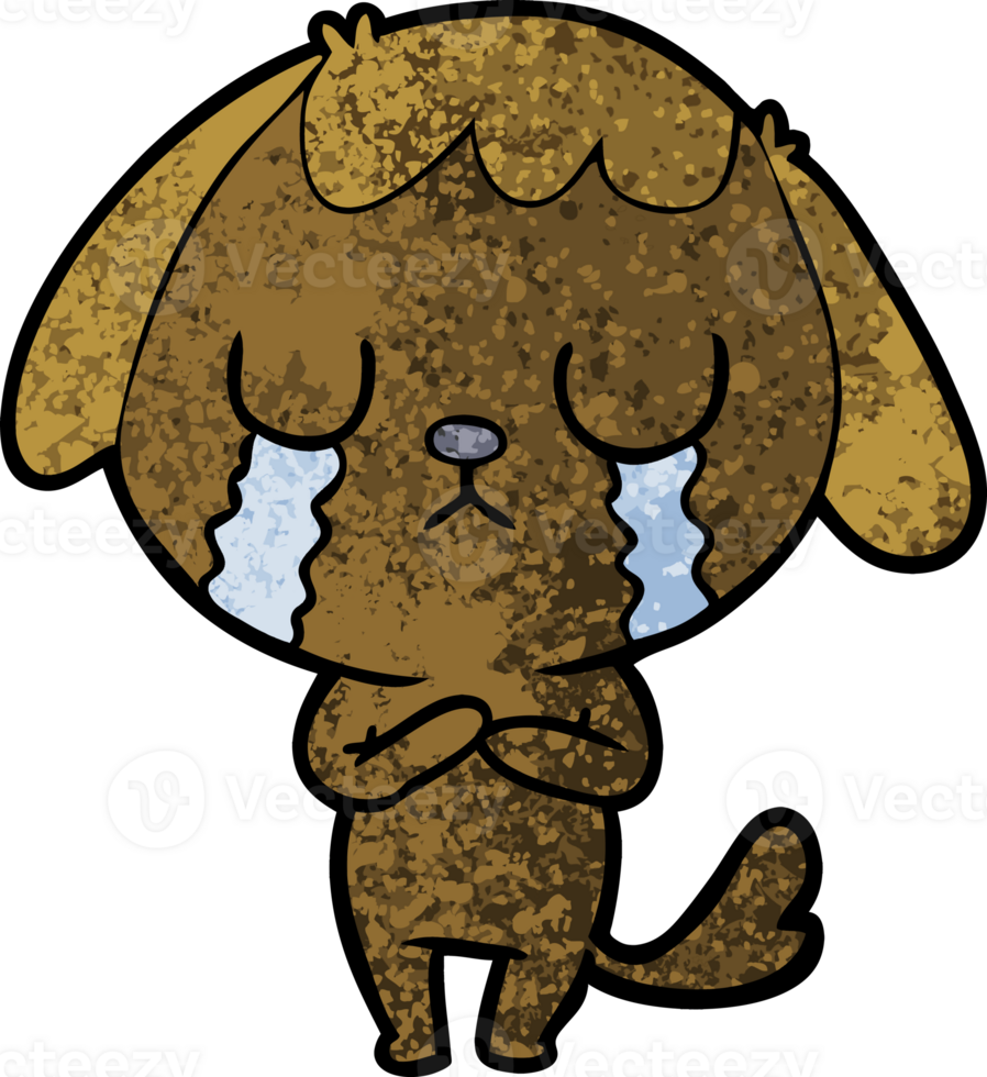 cute cartoon dog crying png
