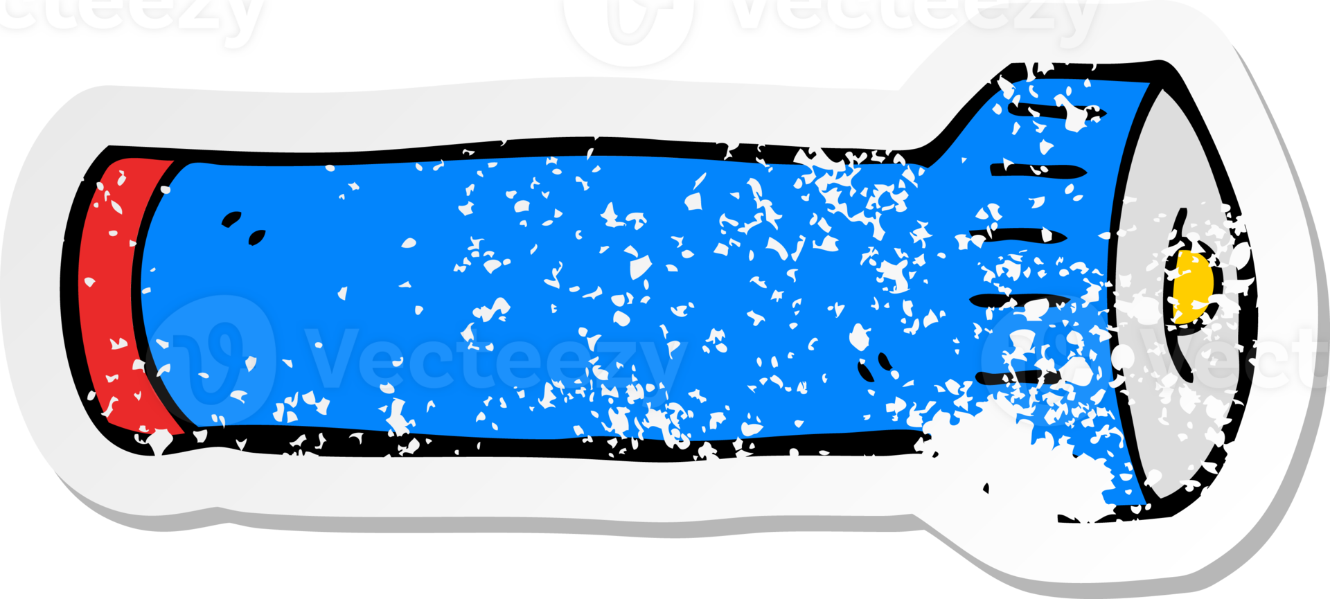 distressed sticker of a cartoon torch png