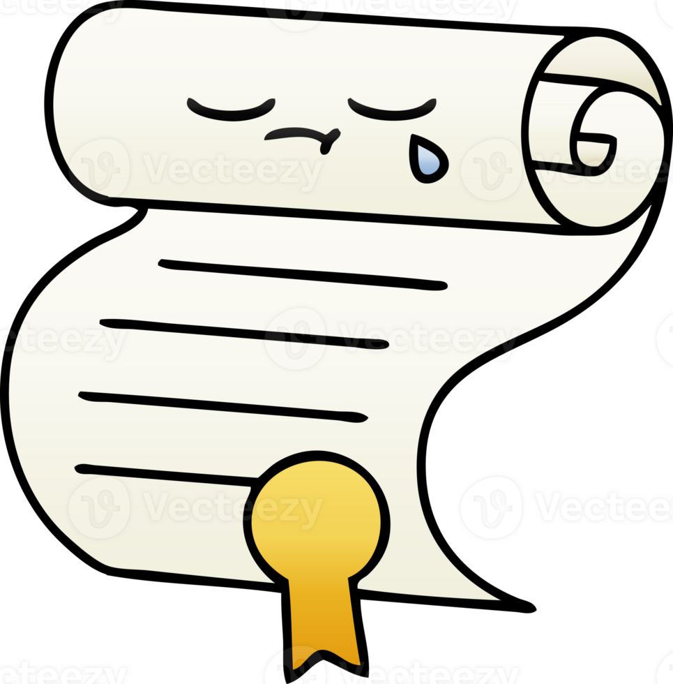 gradient shaded cartoon of a contract png