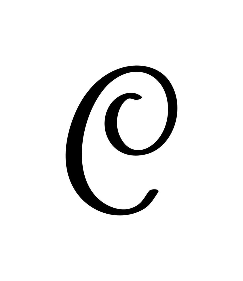 Hand drawn calligraphy letter C. Script font logo. Handwritten brush style flourish vector