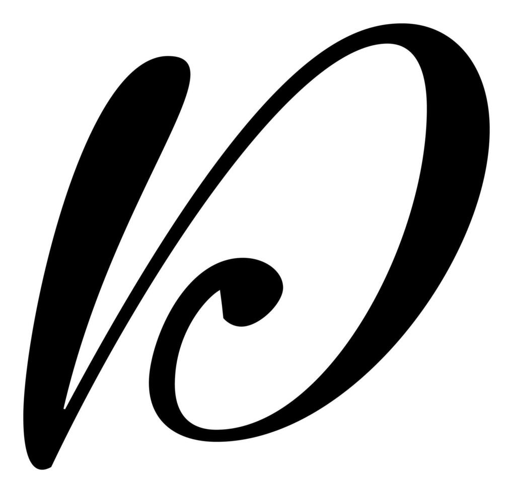 Hand drawn calligraphy letter D. Script font logo. Handwritten brush style flourish vector