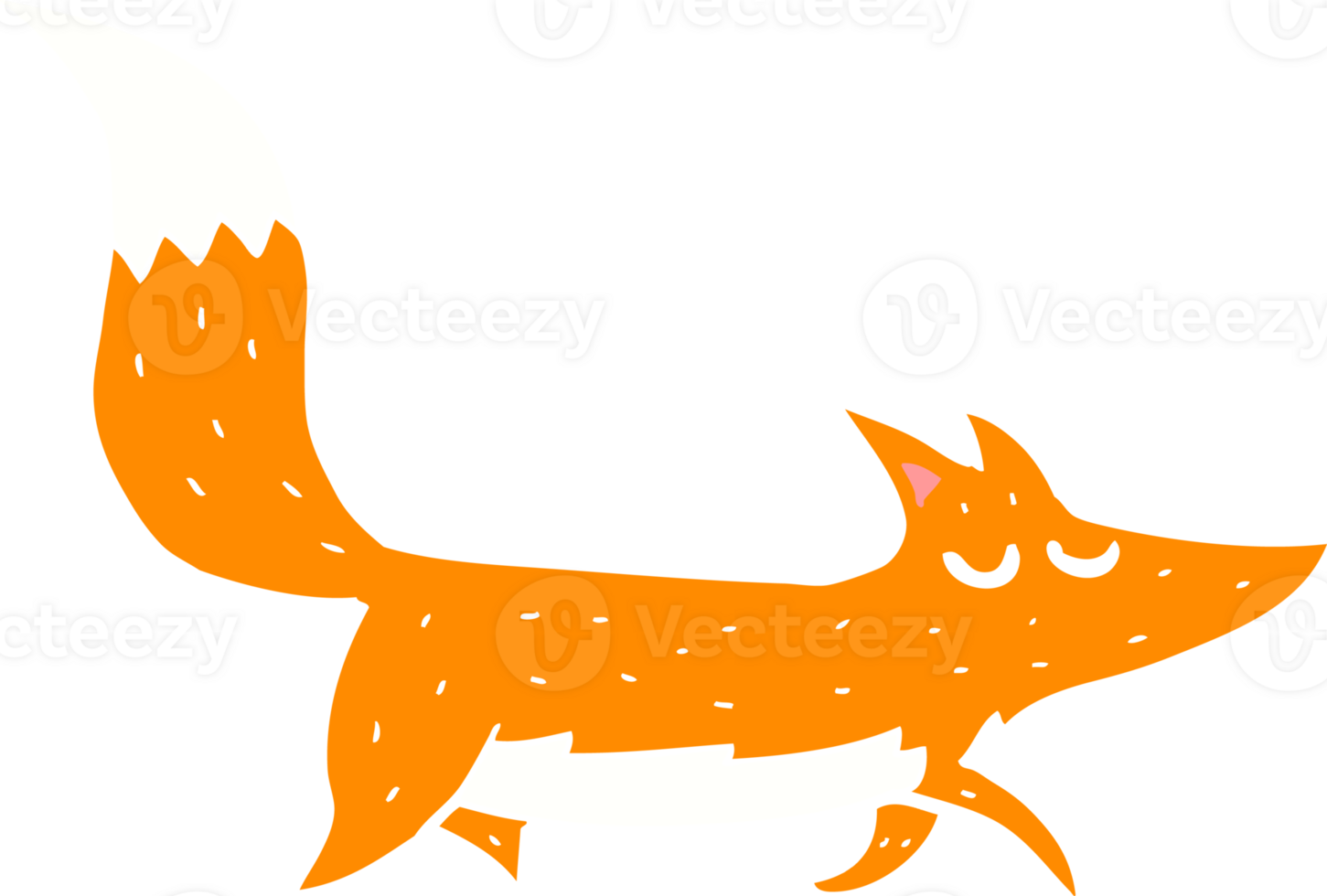 flat color style cartoon wolf png
