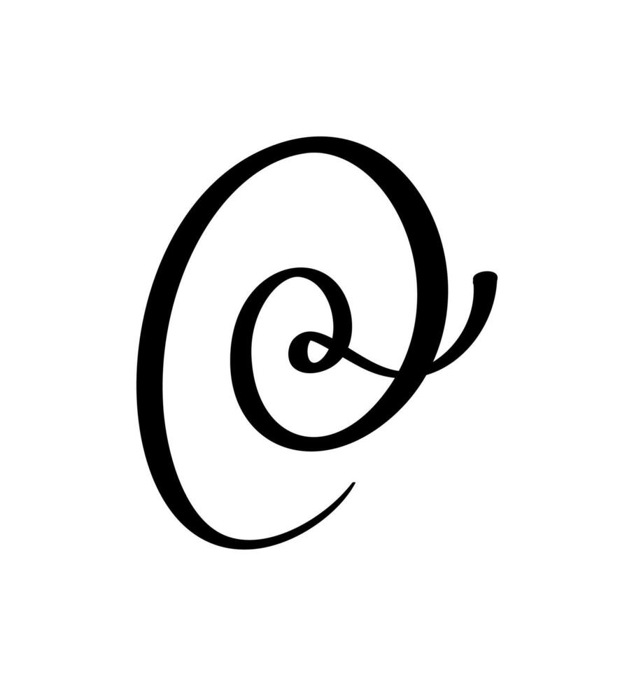 calligraphy hand drawn letter C. Script font logo icon. Handwritten brush style vector
