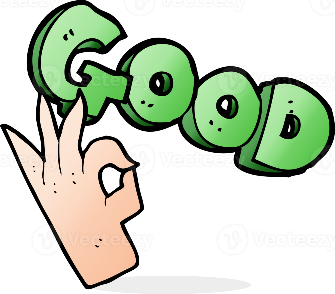 cartoon good symbol with hand png