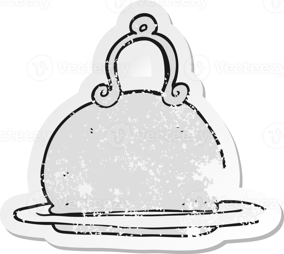retro distressed sticker of a cartoon meal dish png