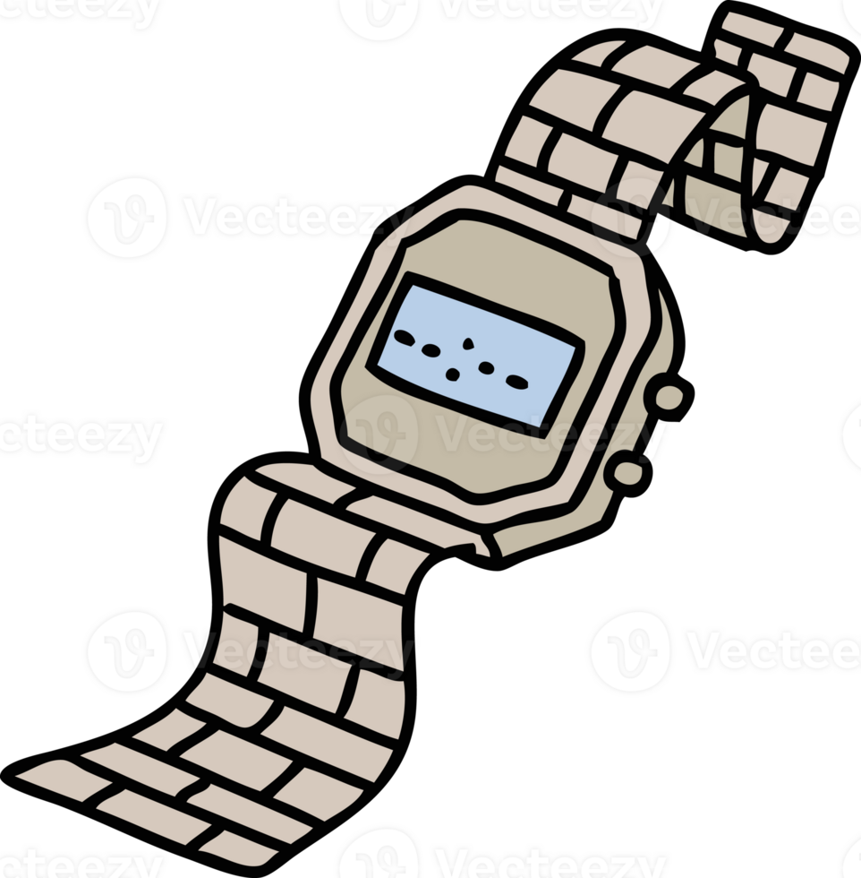 cartoon of an old digital watch counting the seconds off life png