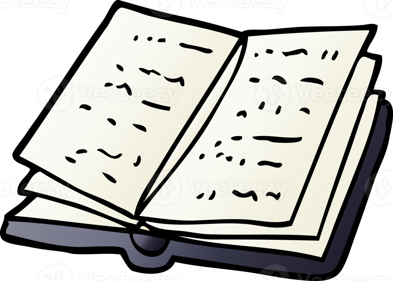 cartoon doodle open book png