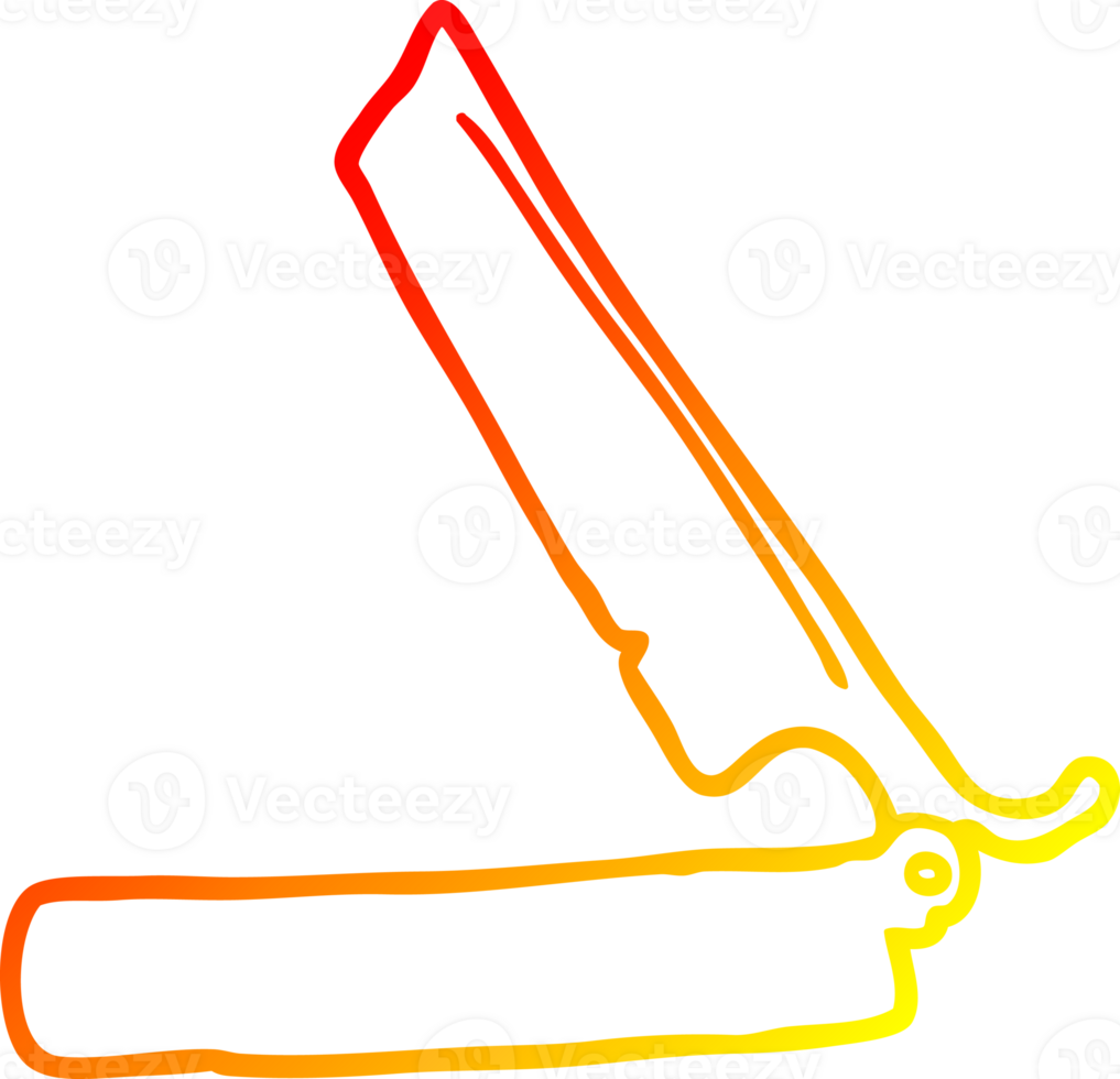 warm gradient line drawing of a cartoon traditional razor png