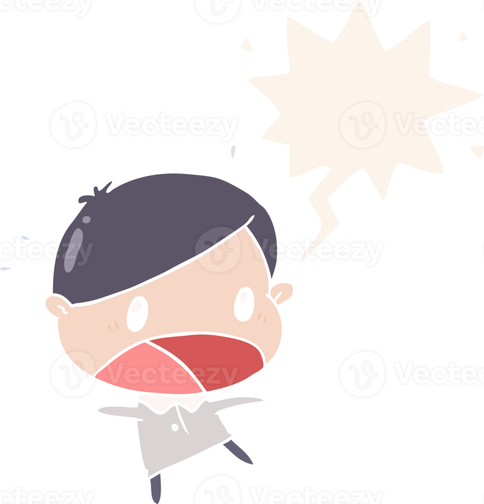 cute cartoon shocked man with speech bubble in retro style png