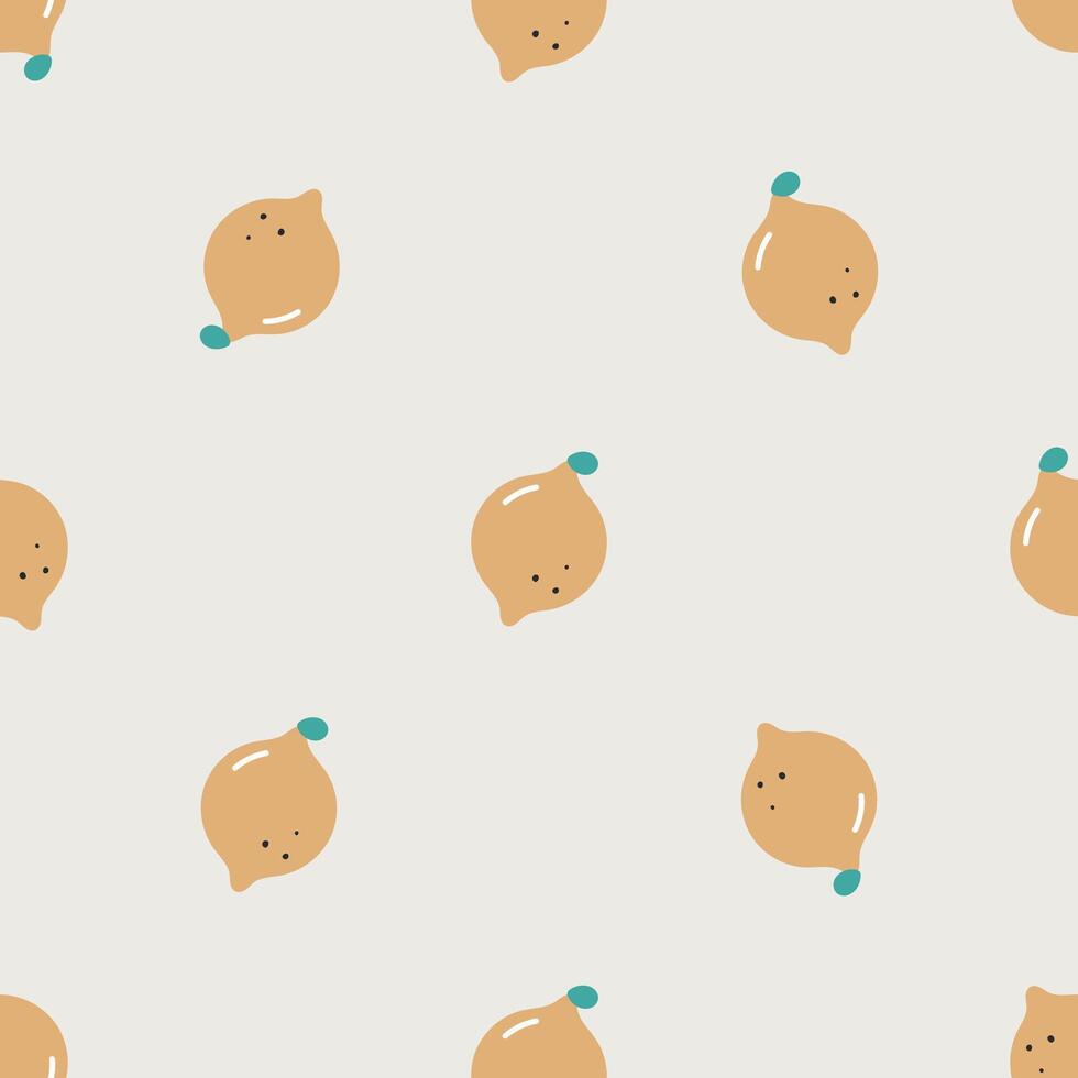 Seamless pattern with lemon. illustration in cartoon style. For card, posters, banners, printing on the pack, printing on clothes, fabric, wallpaper. vector