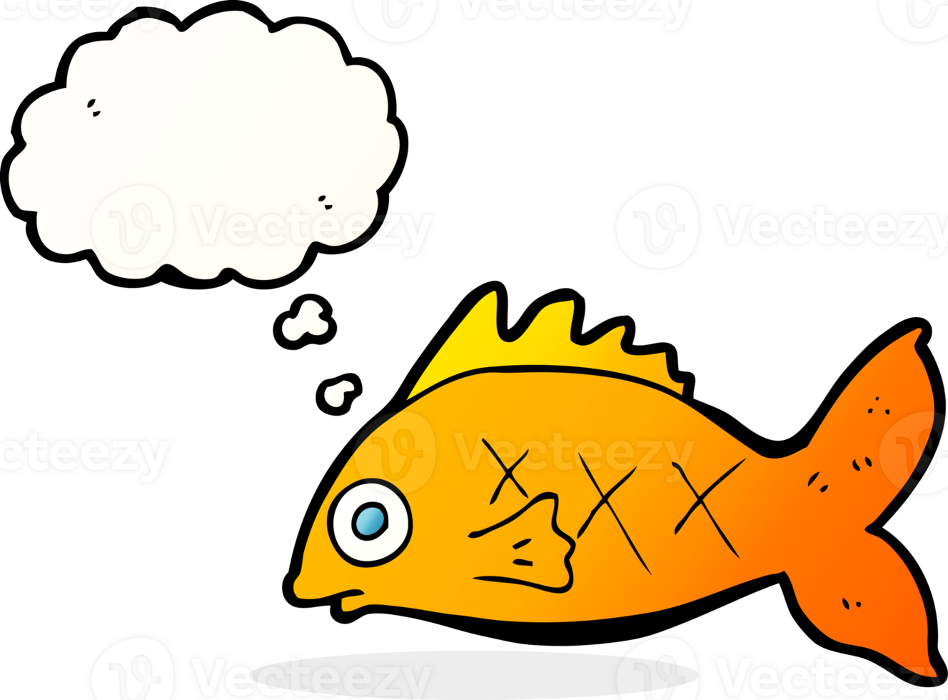 cartoon fish with thought bubble png
