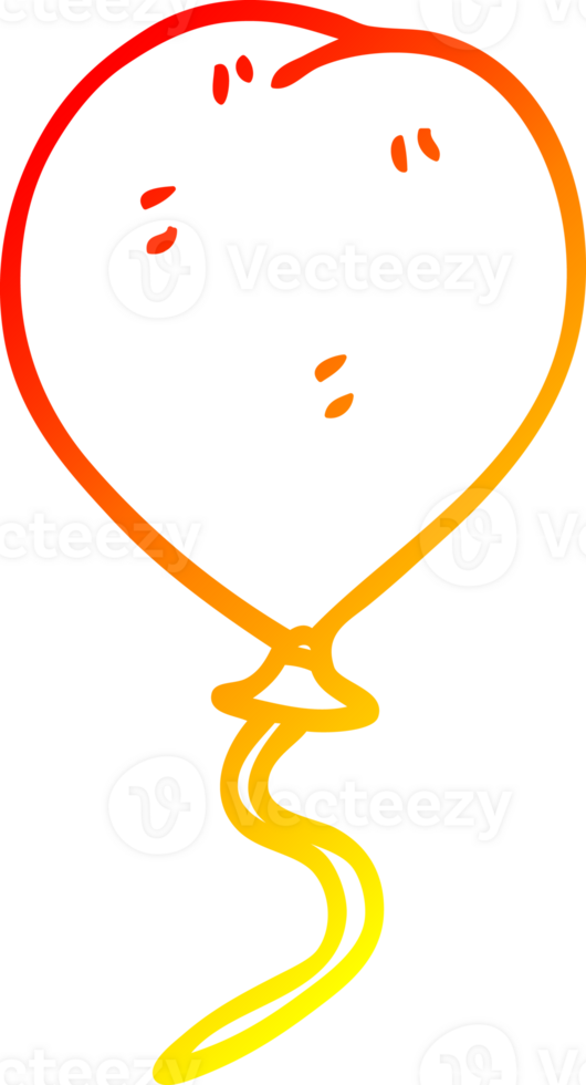 warm gradient line drawing of a cartoon balloon png