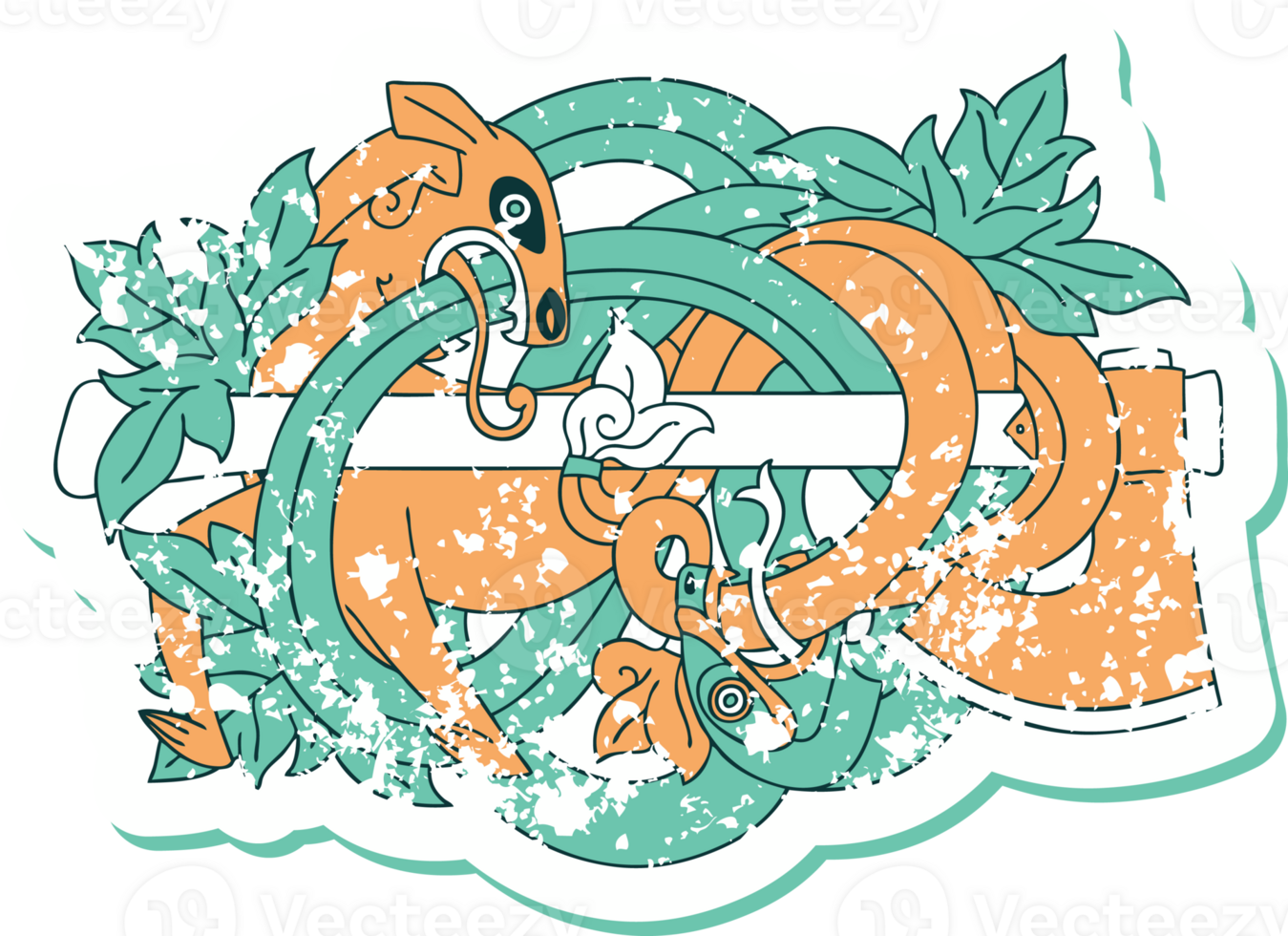 iconic distressed sticker tattoo style image of medieval carving png