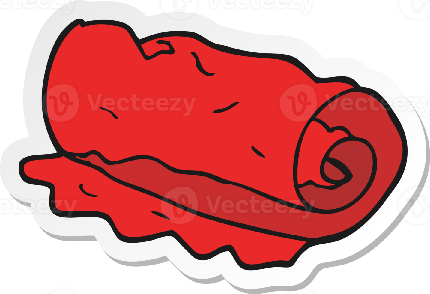 sticker of a cartoon rolled towel png