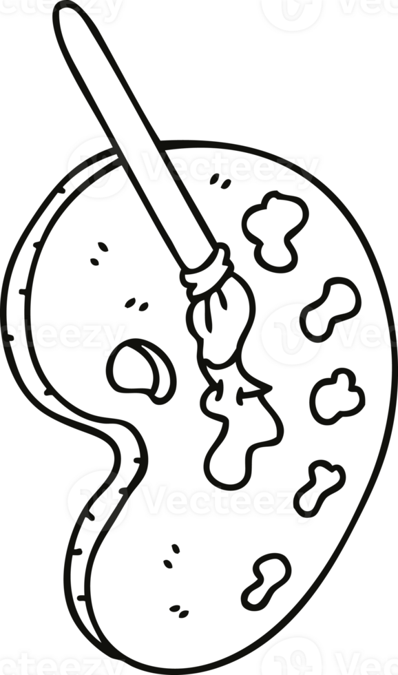 line drawing quirky cartoon art pallette png