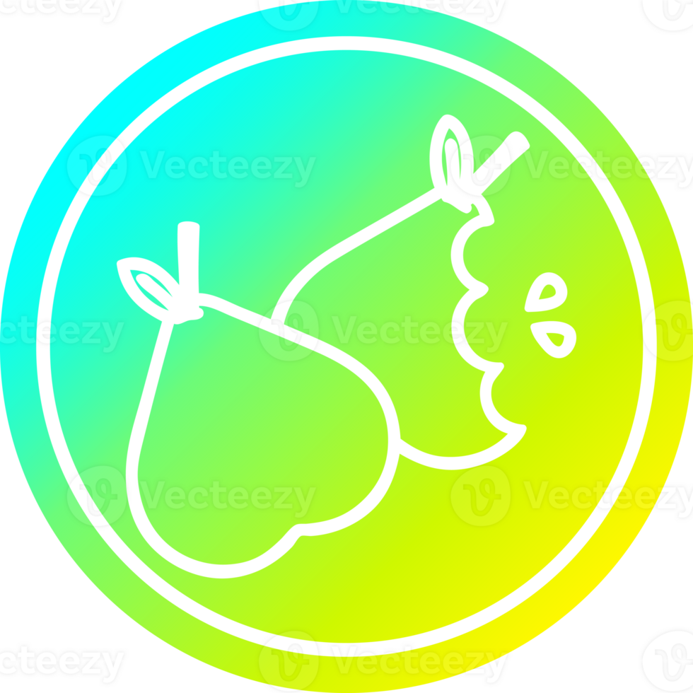 bitten pears circular icon with cool gradient finish png