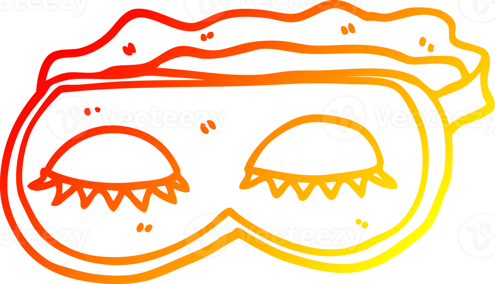 warm gradient line drawing of a cartoon sleeping mask png