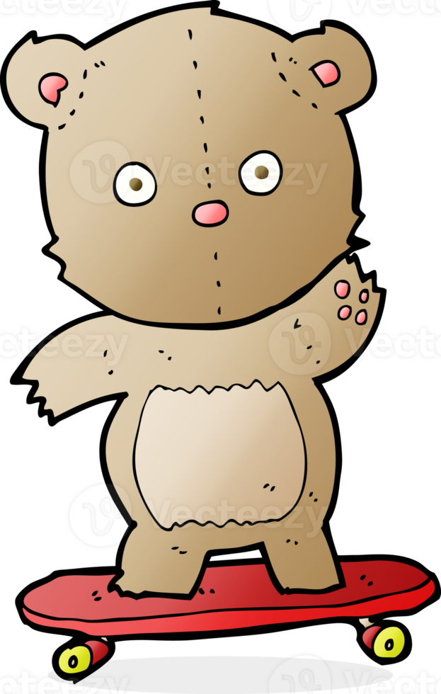 cartoon teddy bear on skateboard png
