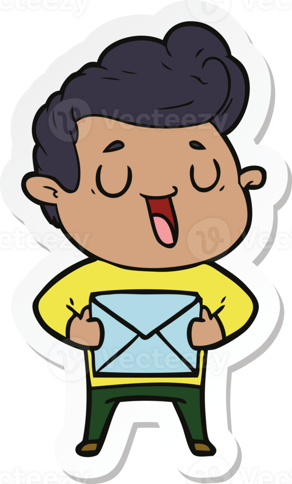 sticker of a happy cartoon man png