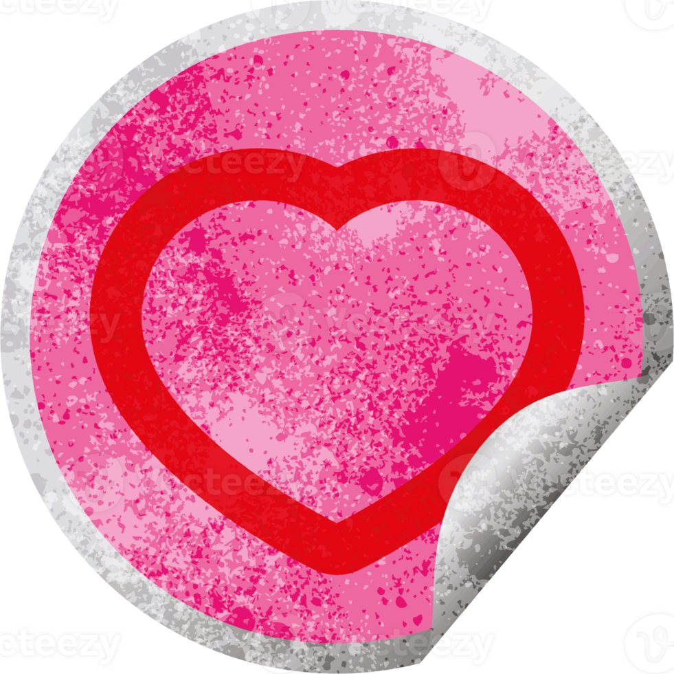 heart graphic   circular peeling sticker png