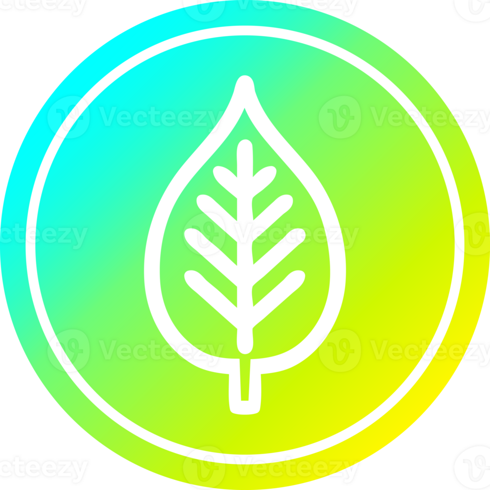 natural leaf circular icon with cool gradient finish png