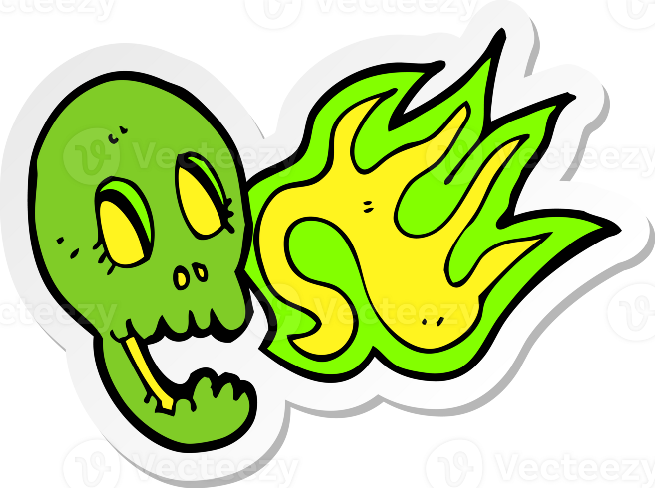 sticker of a funny cartoon skull png