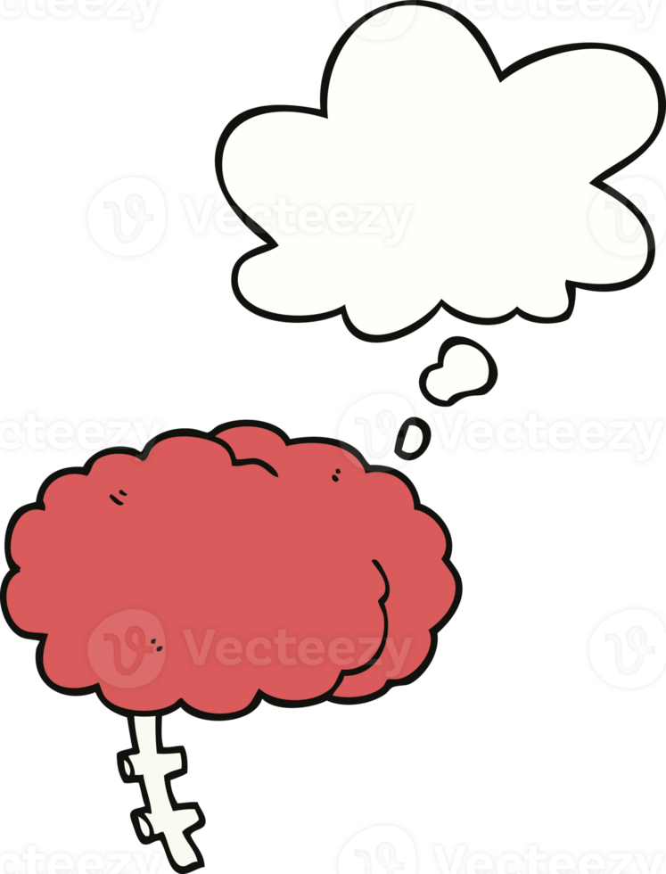 cartoon brain with thought bubble png