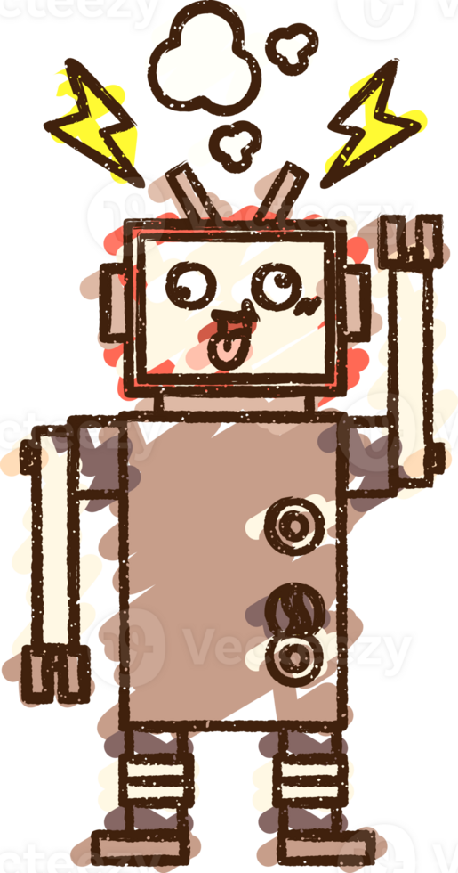Robot Chalk Drawing png