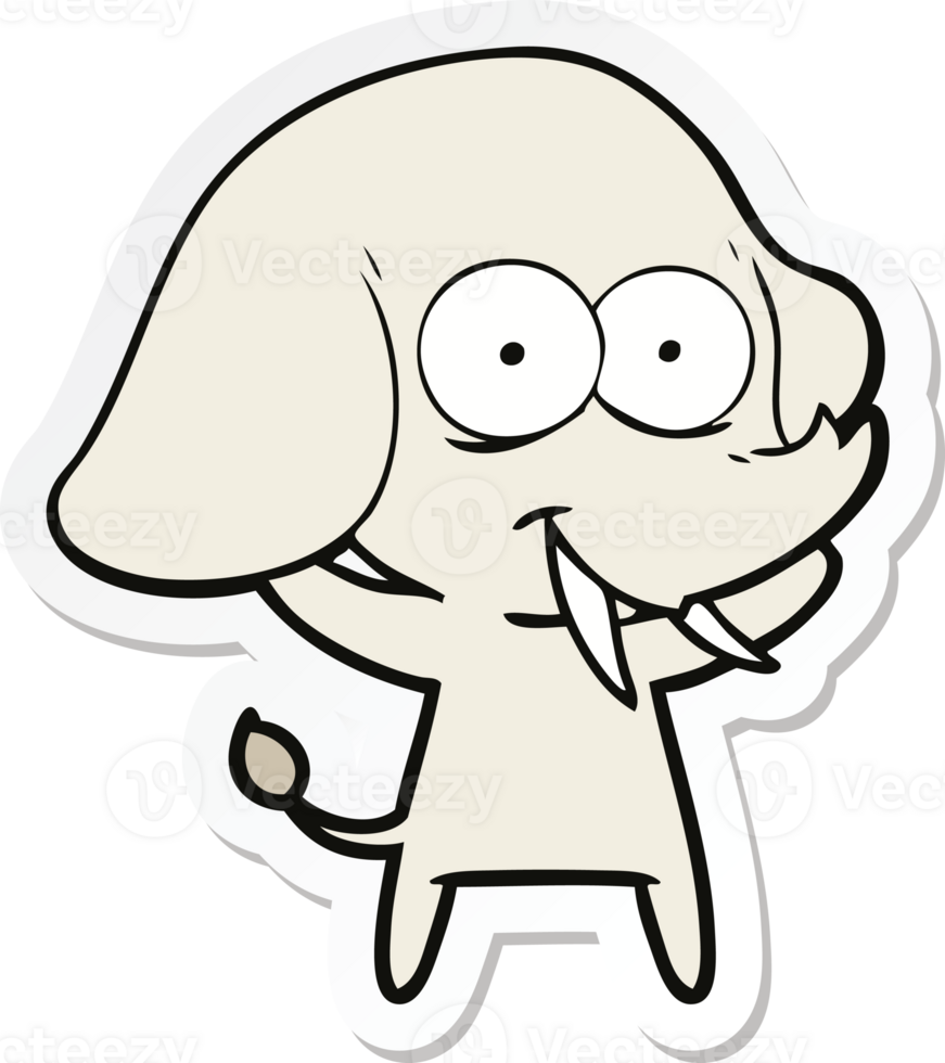 sticker of a happy cartoon elephant png
