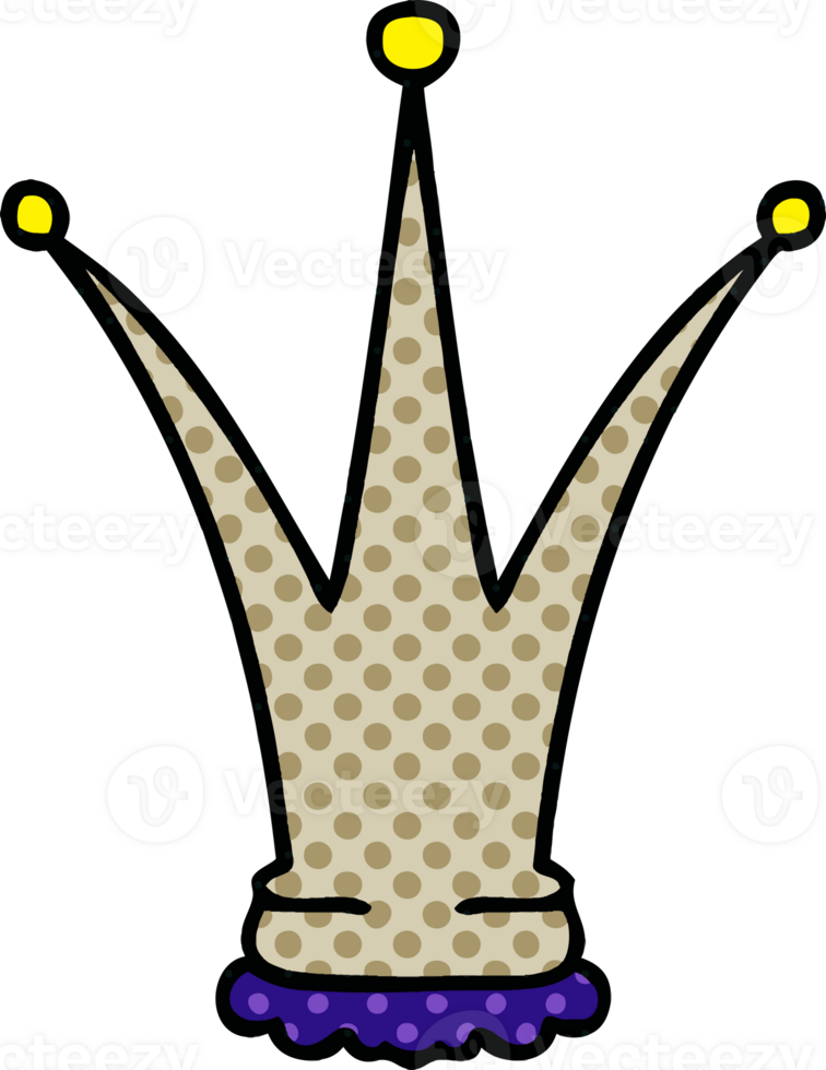 comic book style quirky cartoon gold crown png