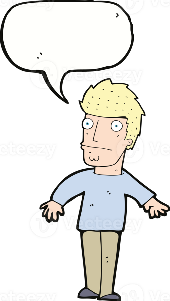 cartoon worried man with speech bubble png